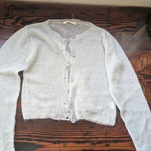 Sula 100% Mohair Sheer Knit Cardigan Ivory M